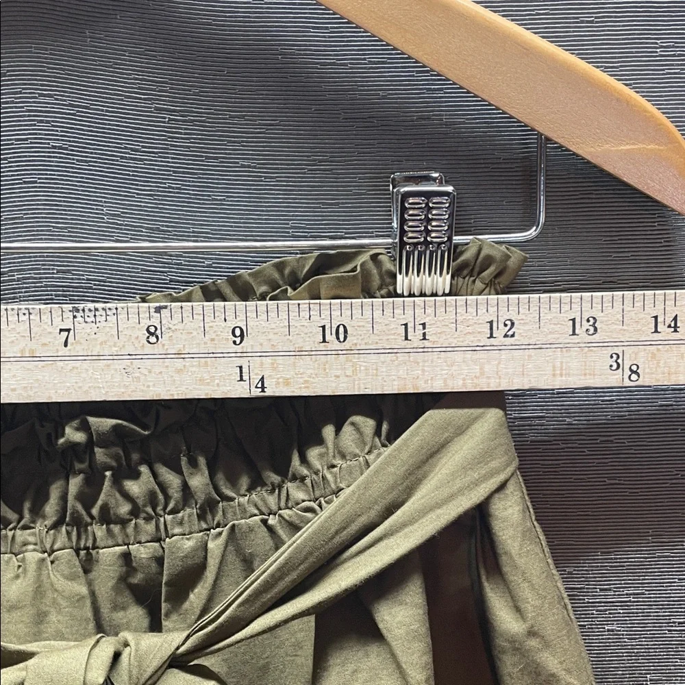 Anthropologie Maeve Green A-Line Skirt with Bow‎ Detail